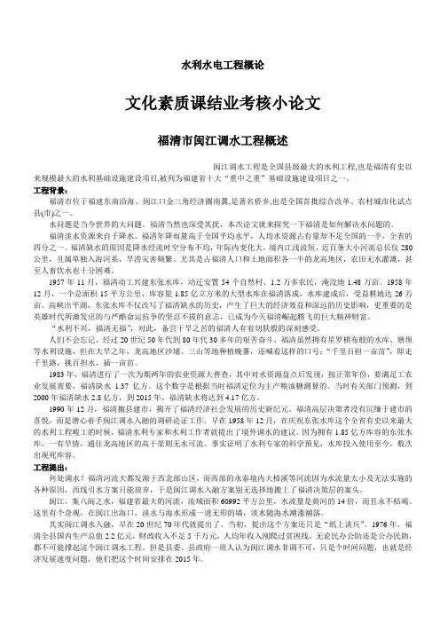 水利水电工程结课论文