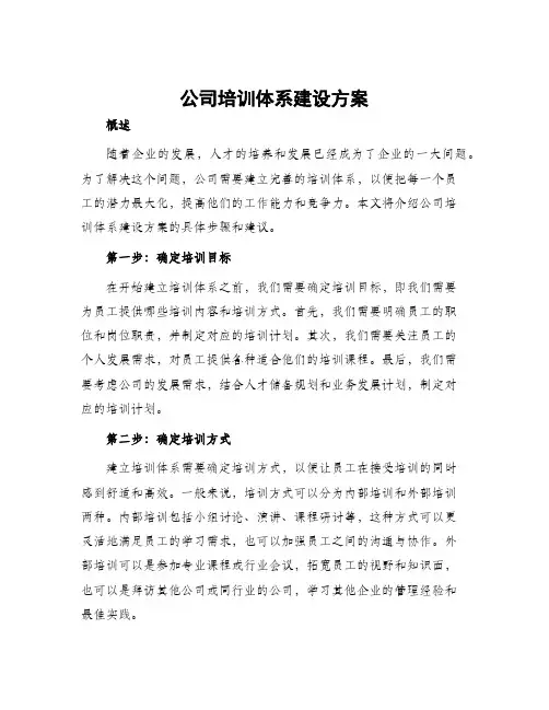 公司培训体系建设方案