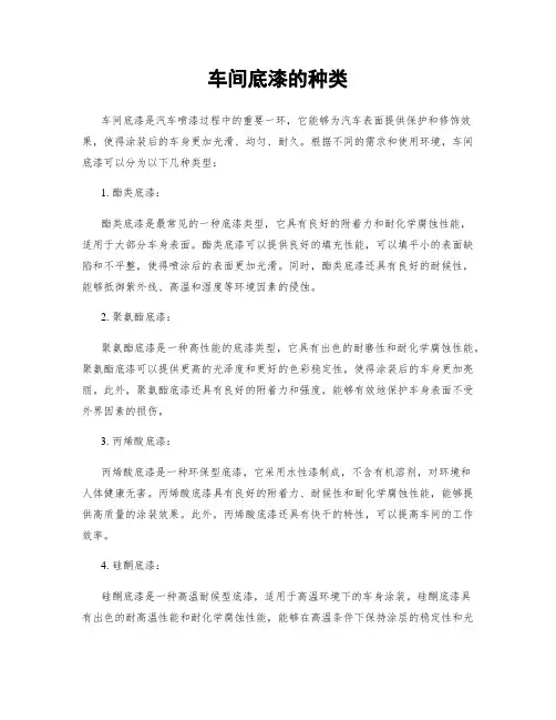 车间底漆的种类