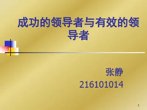 成功与有效的领导者