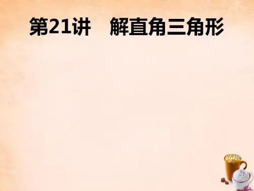 亮剑中考中考数学专题复习第21讲解直角三角形课件