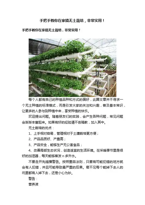 手把手教你在家搞无土栽培，非常实用！