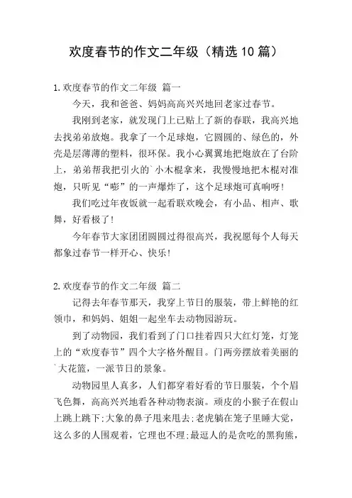 欢度春节的作文二年级(精选10篇)