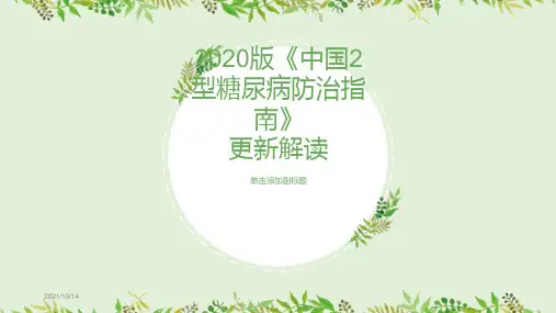 2020版《中国2型糖尿病防治指南》更新