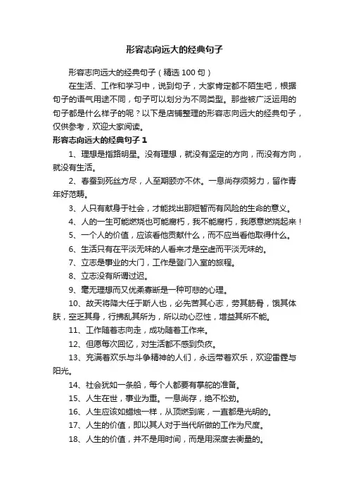 形容志向远大的经典句子