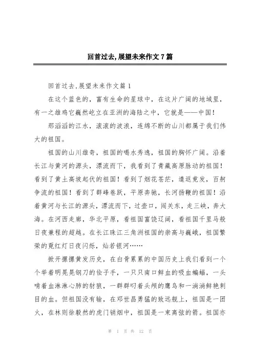 回首过去,展望未来作文7篇