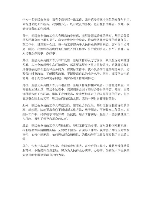 基层公务员谈工作感想