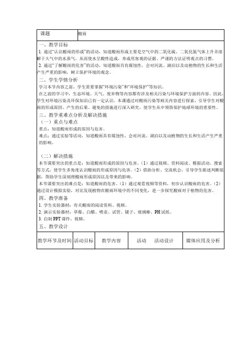 酸雨教案精品