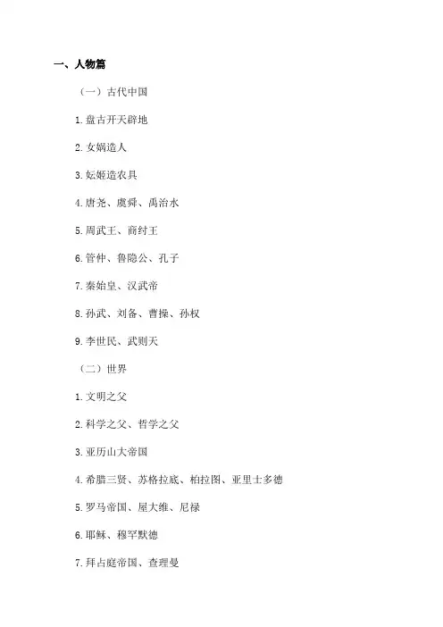 八年级历史复习提纲