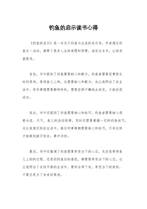 钓鱼的启示读书心得