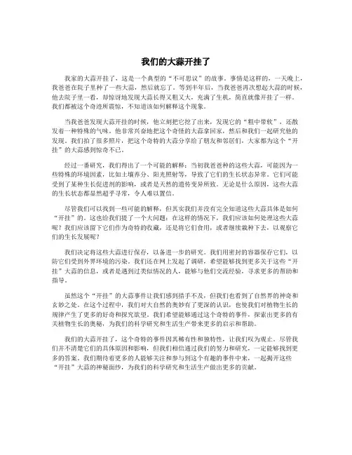 我们的大蒜开挂了