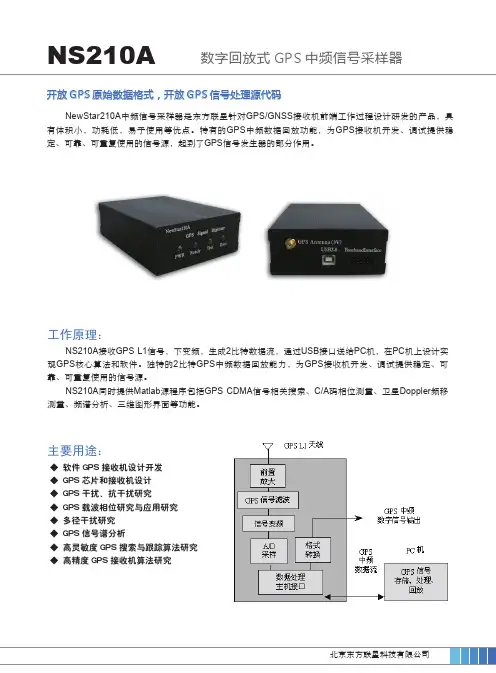 东方联星 NewStar210A GPS中频信号采样器说明书