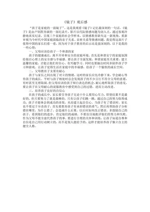 《镜子》观后感