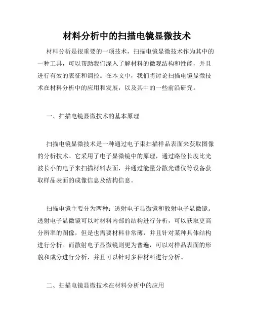 材料分析中的扫描电镜显微技术