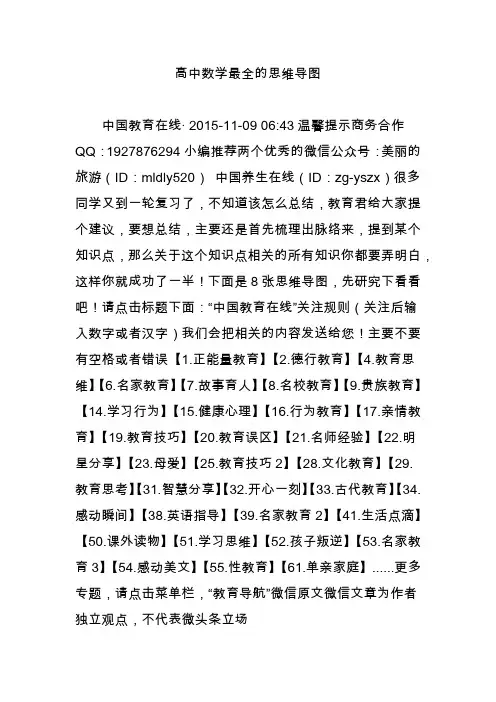 高中数学最全的思维导图