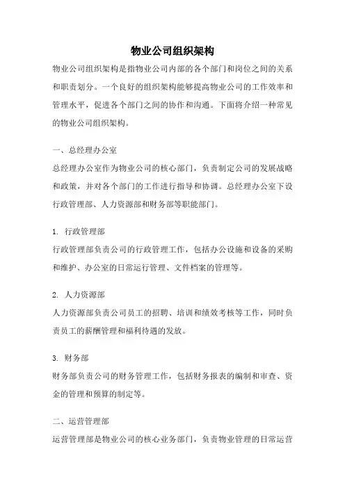 物业公司组织架构