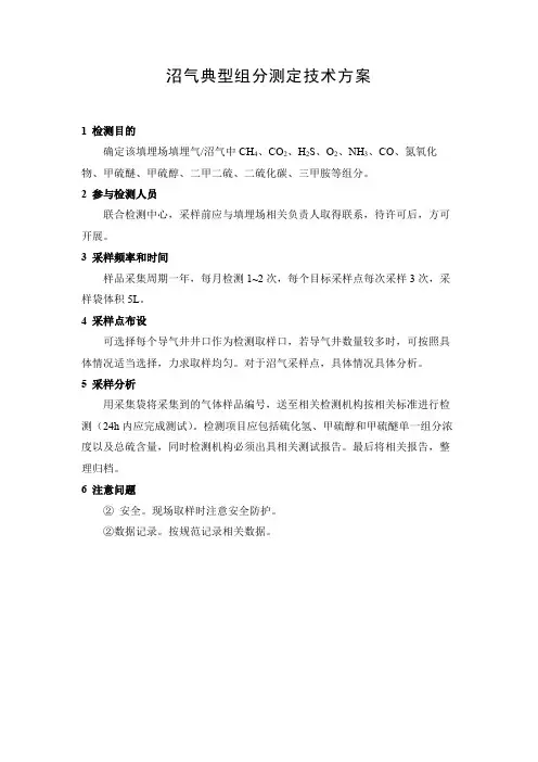 沼气典型组分测定实技术方案