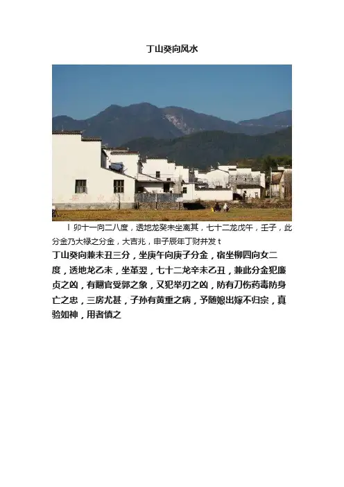 丁山癸向风水