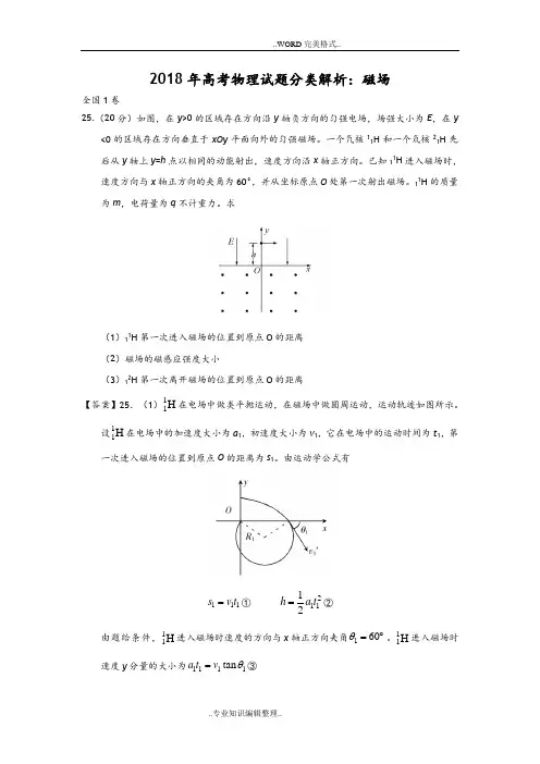 2018高考物理试题分类解析_磁场