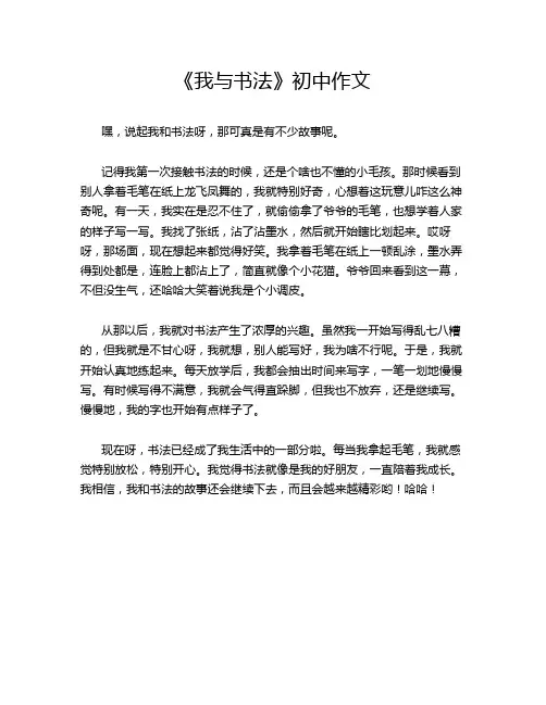 《我与书法》初中作文