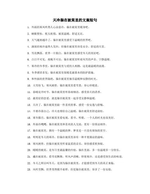 天冷躲在被窝里的文案短句