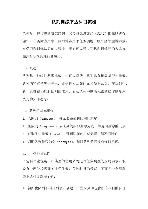 队列训练下达科目流程