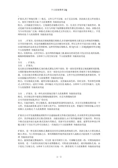 各类图像格式及特点介绍