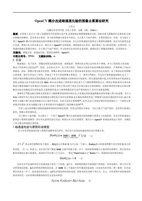 基于改进暗通道先验的图像去雾算法研究