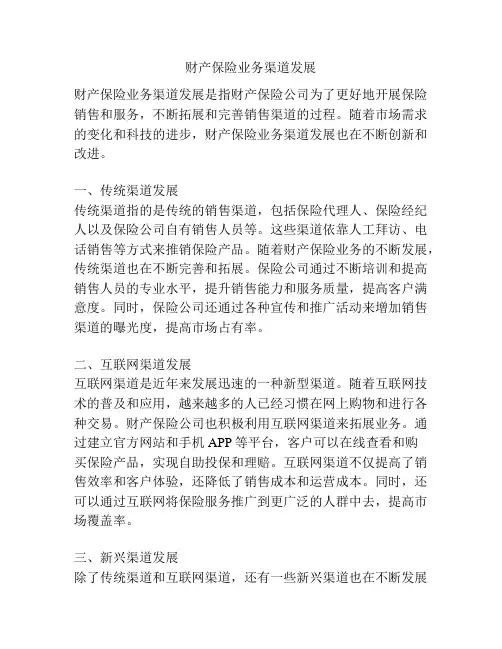 财产保险业务渠道发展