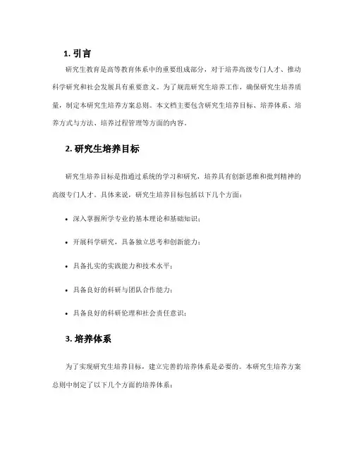 研究生培养方案总则