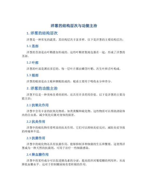 洋葱的结构层次与功能主治