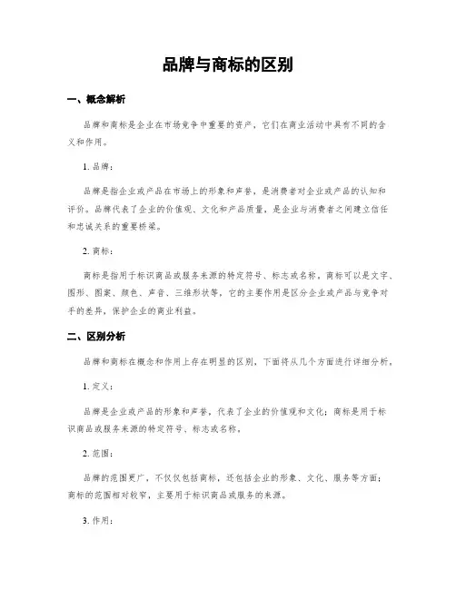 品牌与商标的区别