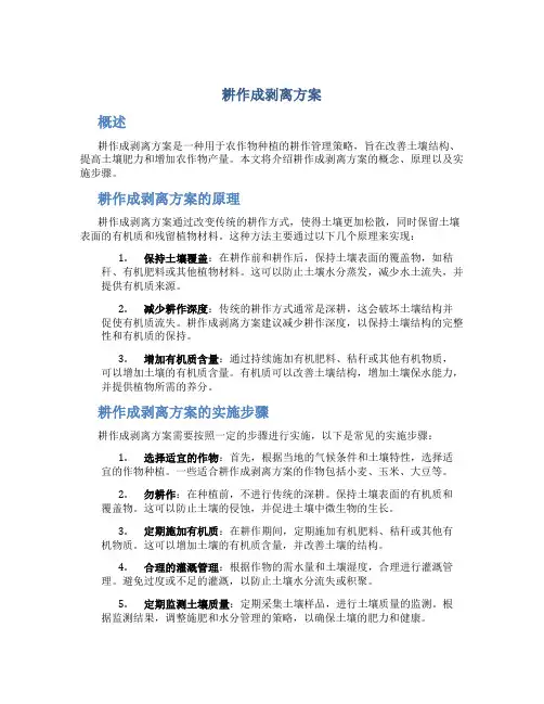 耕作成剥离方案
