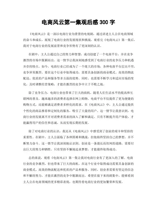电商风云第一集观后感300字