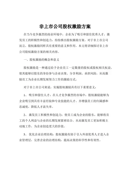 非上市公司股权激励方案