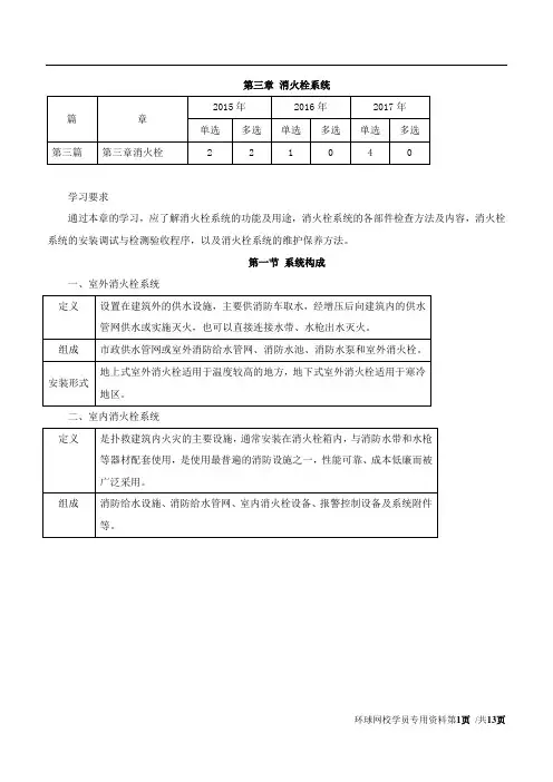 第62讲第三篇-第三章消火栓系统-(一)