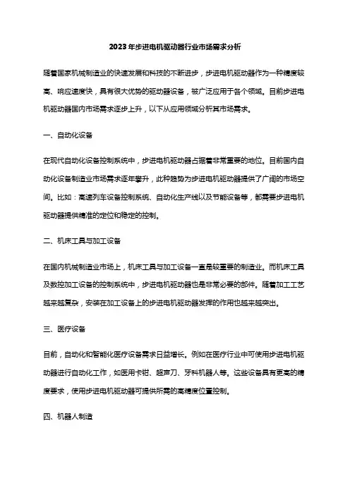 2023年步进电机驱动器行业市场需求分析