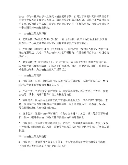 吉他行业概括总结范文