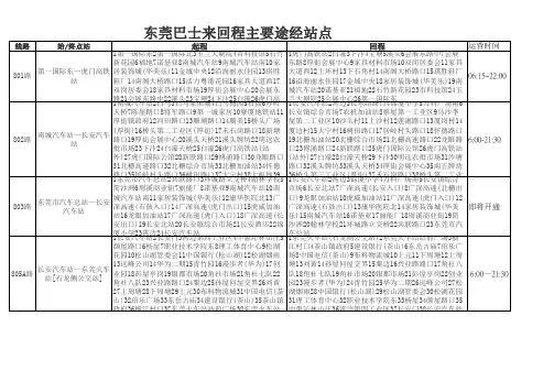 东莞巴士线路公交站点