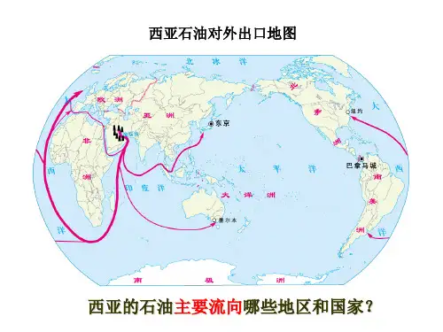 西亚的石油对外出口图及运输路线