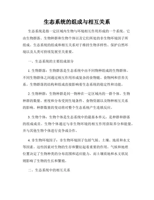 生态系统的组成与相互关系