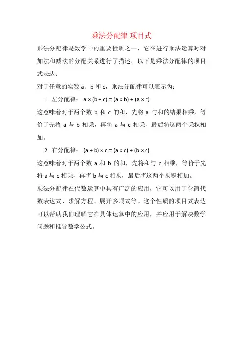 乘法分配律 项目式