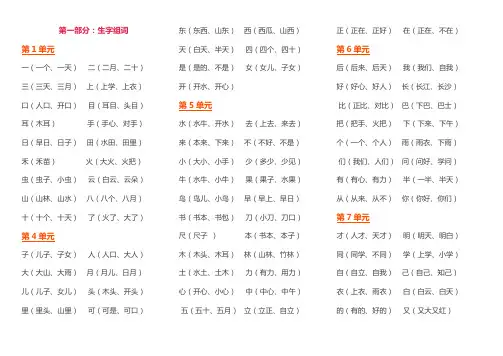 小学一年级语文