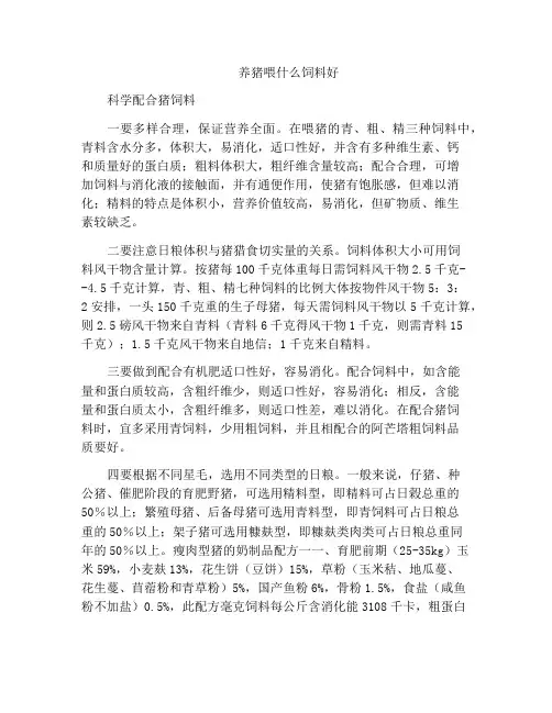 养猪喂什么饲料好
