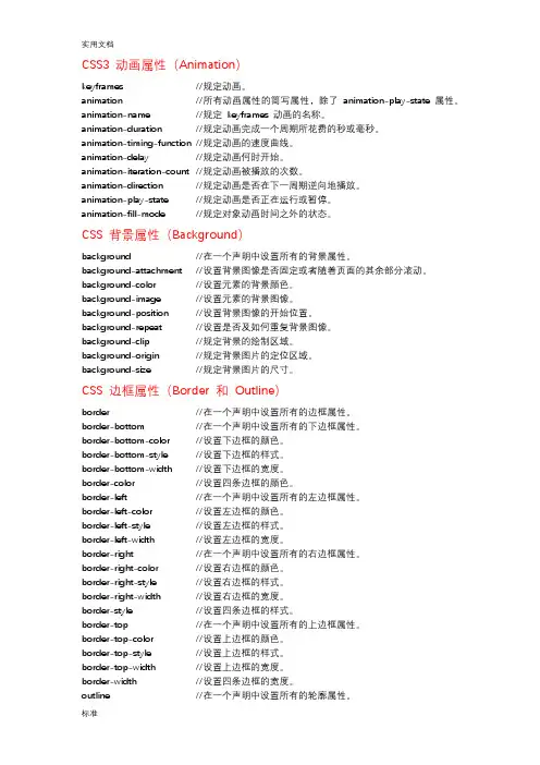 CSS3常用属性大全