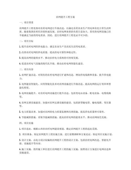农网提升工程方案