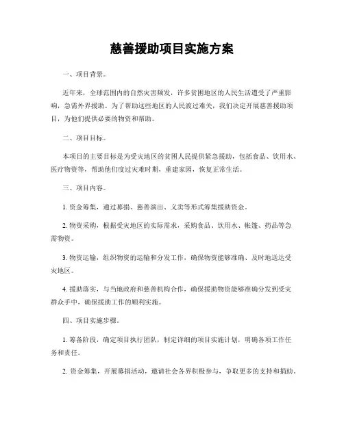 慈善援助项目实施方案