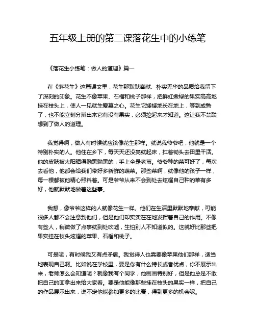 五年级上册的第二课落花生中的小练笔