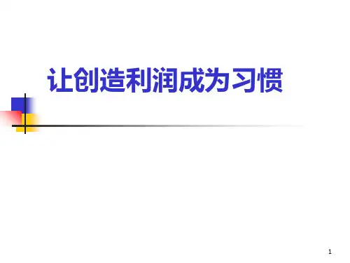 让创造利润成为习惯PPT课件