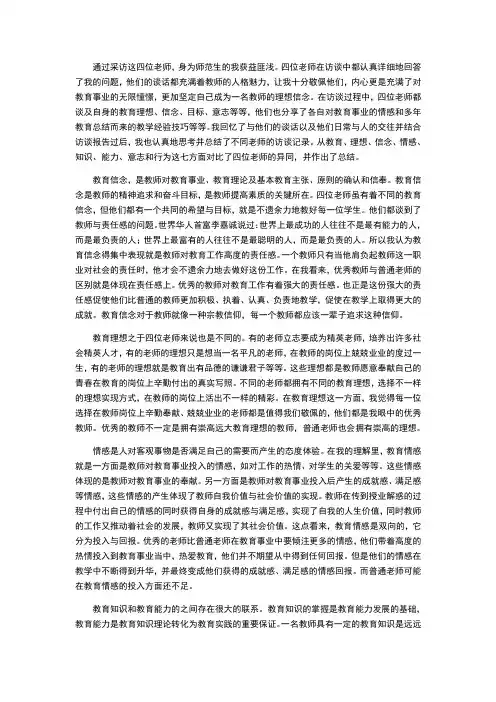 教师访谈报告